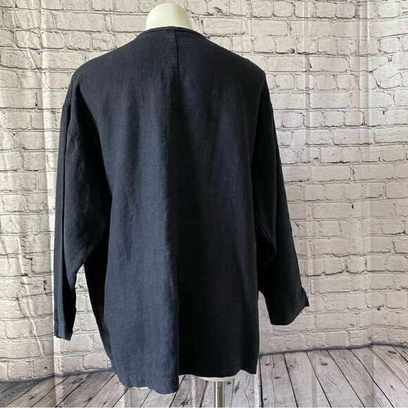 Dosa mandarin jacket kung fu tang suit black linen XL - Picture 4 of 10